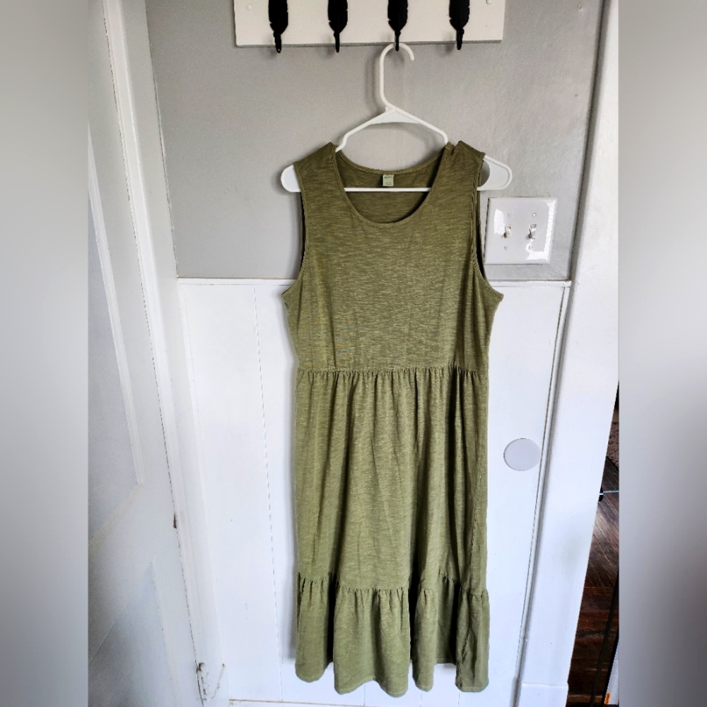 Old Navy Womens  Olive Green Sleeveless  Summer Sun Dress